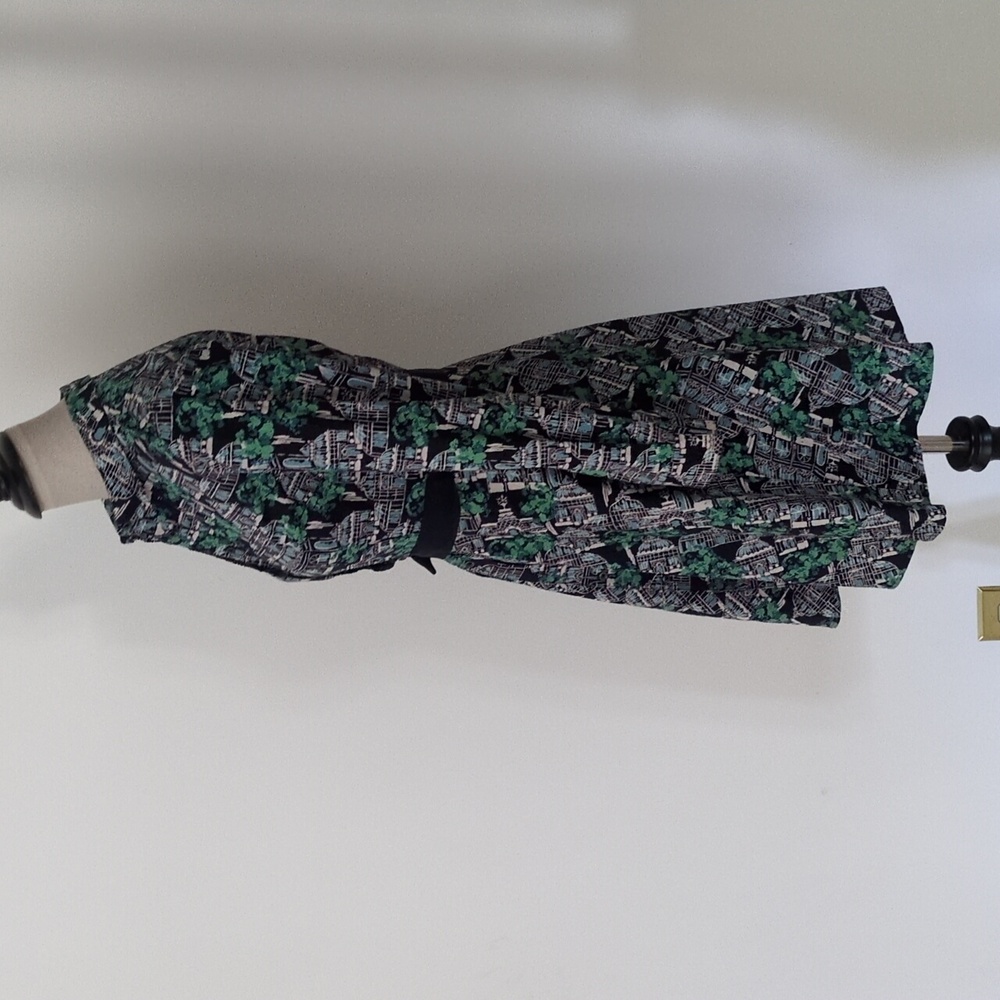 Boden Sharp Green and Navy Patterned Dress - Picture 3 of 10